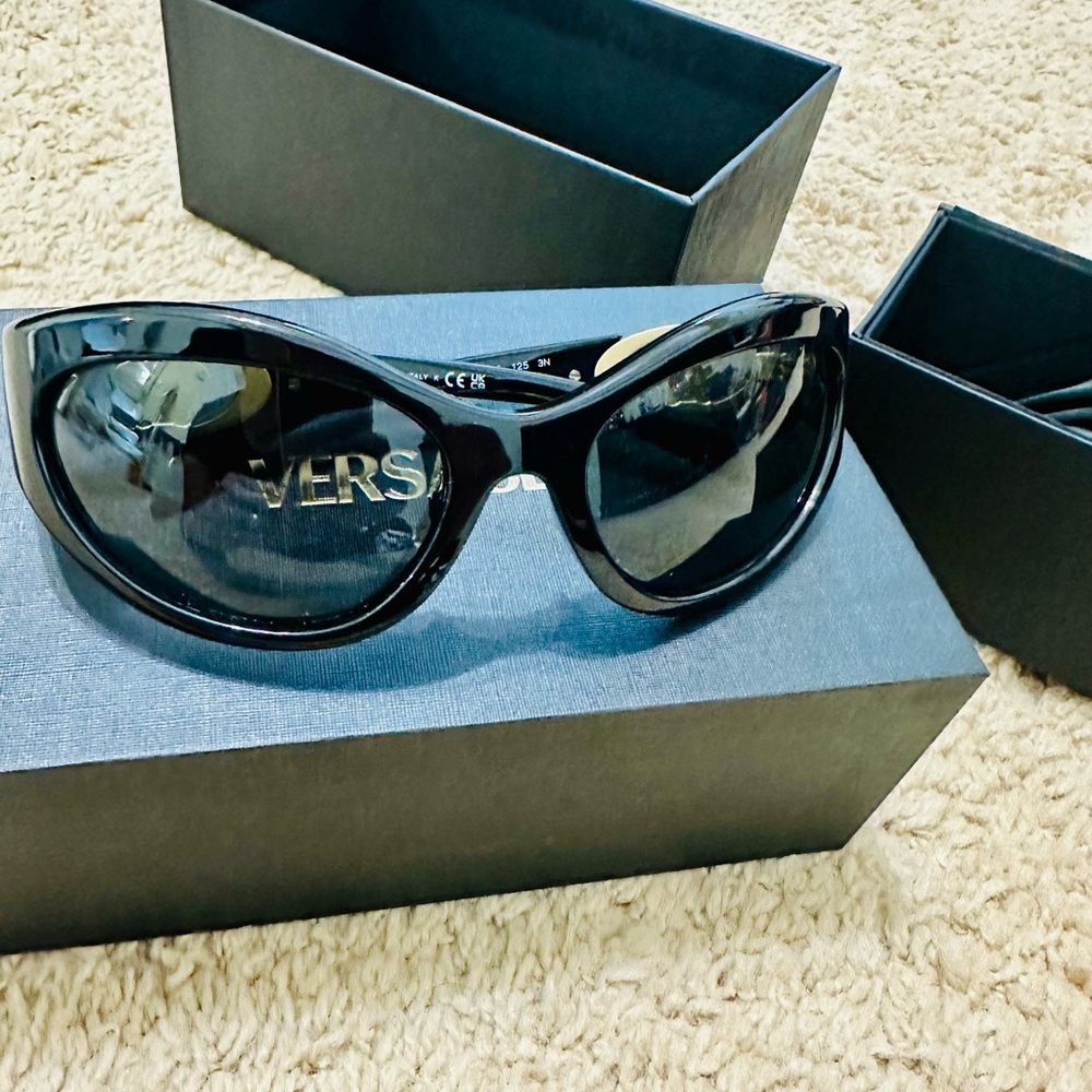 Versace Women's Glossy Black Sunglasses